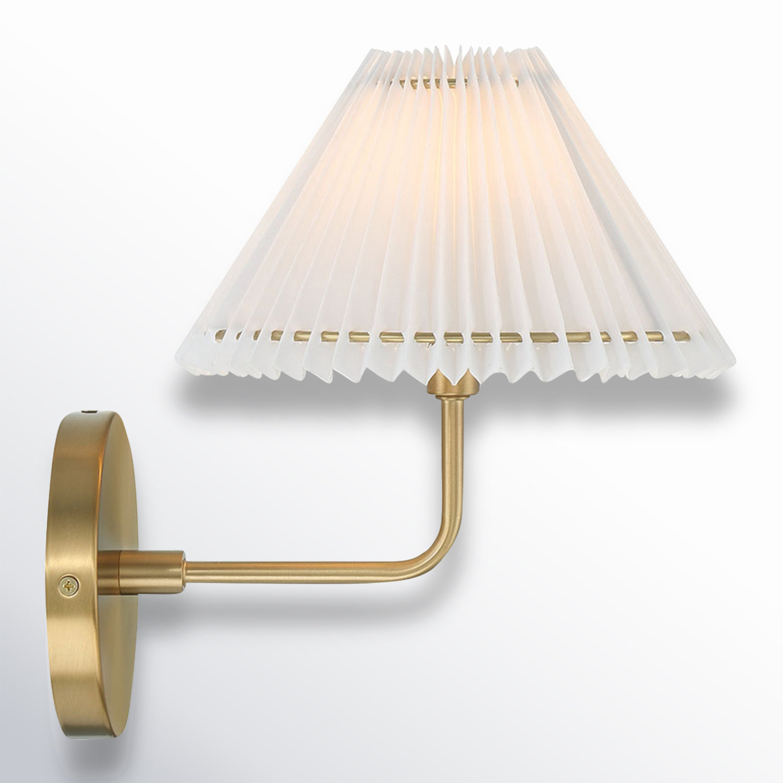 Pearson Single Light Armed Sconce, Natural Brass