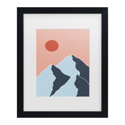 Jay Stanley  Minimal Mountain Tops 2 Matted Framed Art