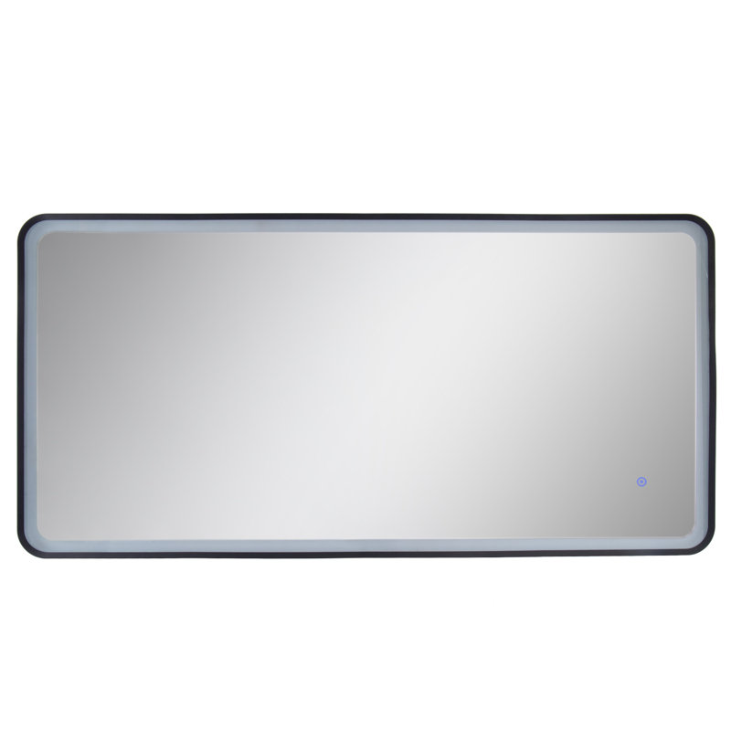 Woolum Metal Flat Wall Mirror, 60cm H x 120cm W