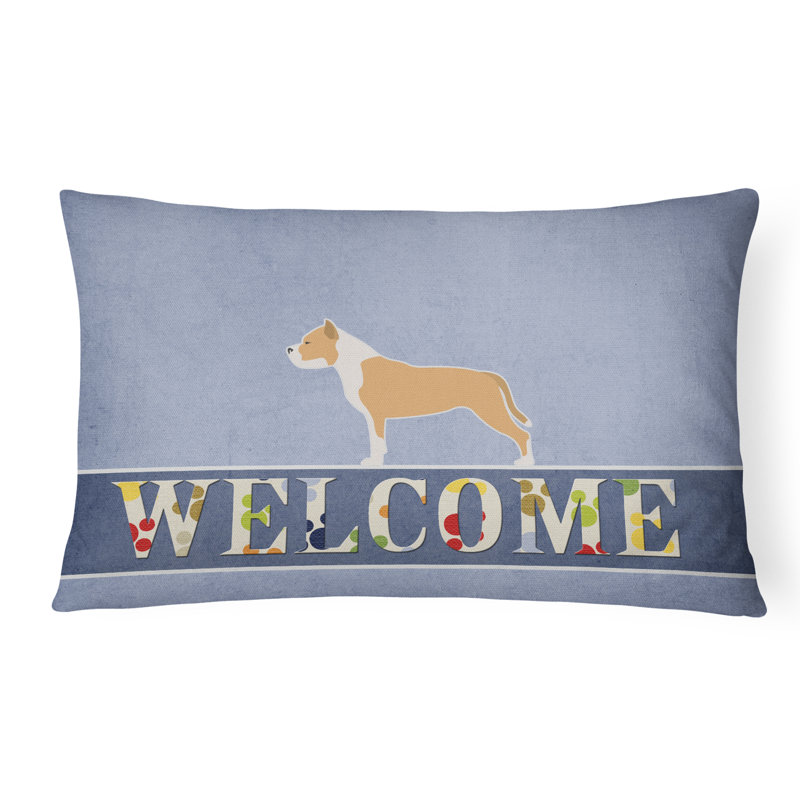  Coussin Staffordshire Bull Terrier Welcome