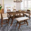Ensemble de table de salle à manger à hauteur de comptoir en bois 6 pièces avec tablette de rangement, ensemble de table de cuisine avec banc et 4 chaises de style rustique TopMAX-133403361-133403362-133403364