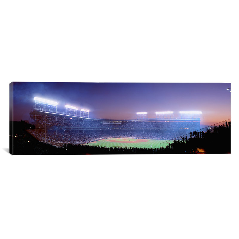« oursons baseball, chicago, illinois », reproduction de photo sur toile, H 12 po x l 36 po x P 1,5 po, Toile tendue