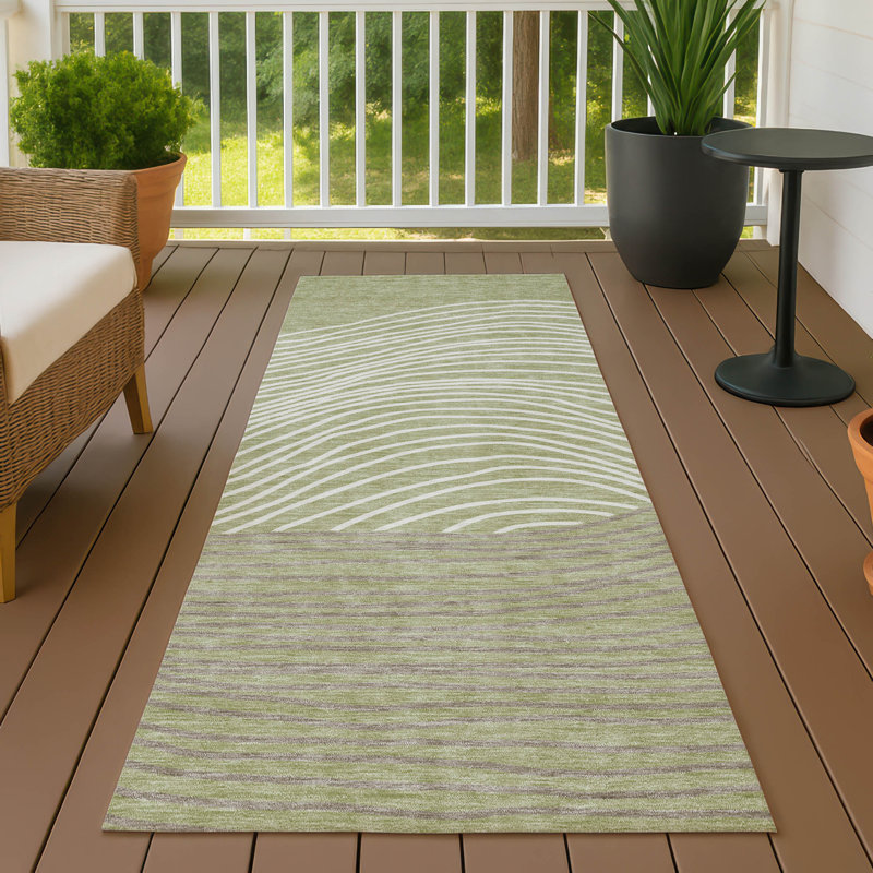 Tapis ACN2350 à rayures lavable à la machine intérieur / extérieur, Tapis de couloir 2 pi 3 po x 7 pi 6 po