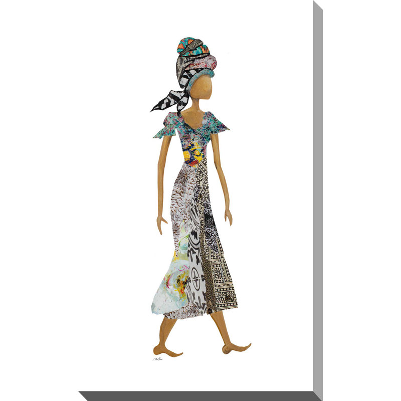 «Xhose Headwrap Woman», reproduction de peinture acrylique, H 30 po x l 18 po x P 1 po, Toile tendue