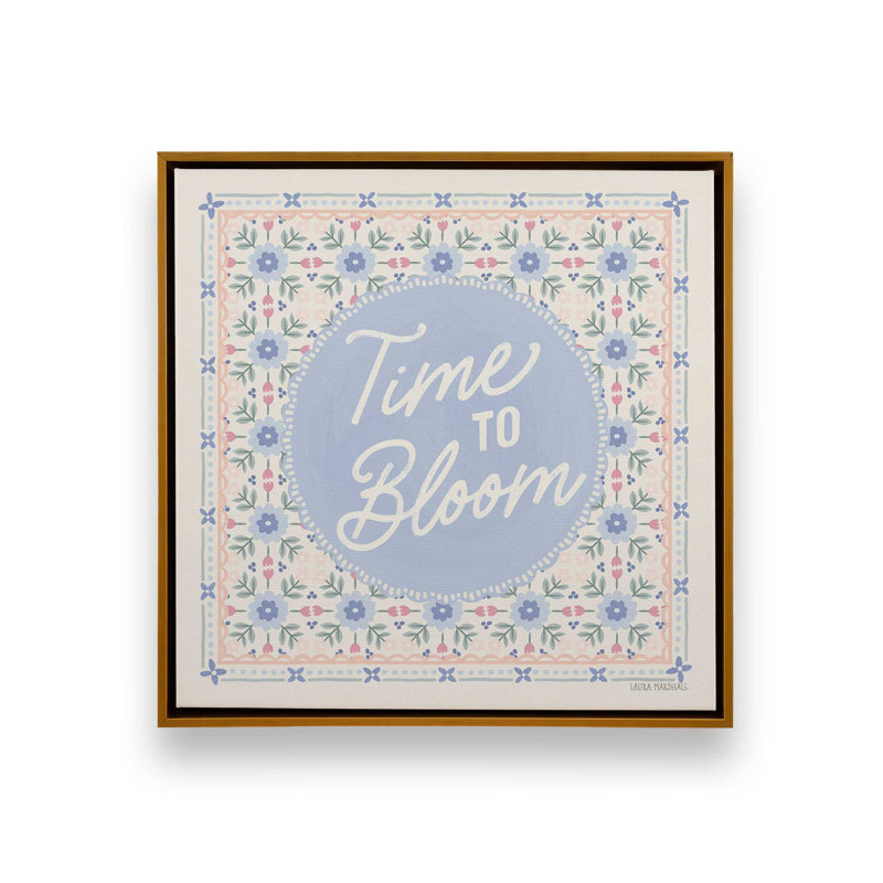«Blooming Spring IV» par Laura Marshall, reproduction d'art sur toile, Cadre flottant, H 12 po x l 12 po, Doré