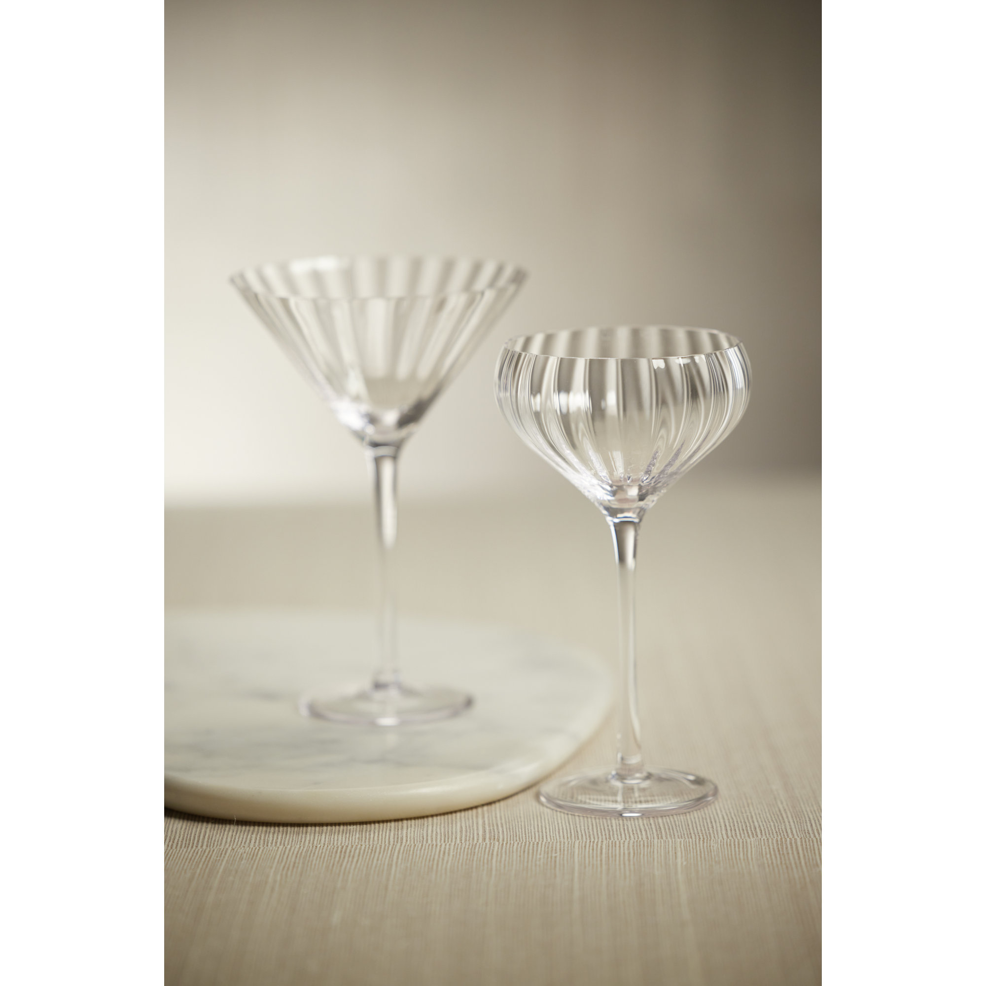 Malden Optic Cocktail Glasses, Set of 4, Clear