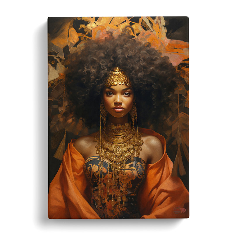 African Woman Baroque - Wrapped Canvas, 76cm H x 50cm W x 3cm D
