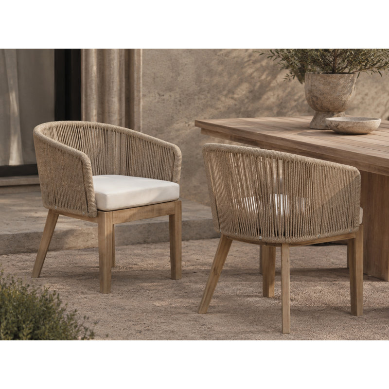 Chaise de patio avec coussin Bowery, Beige