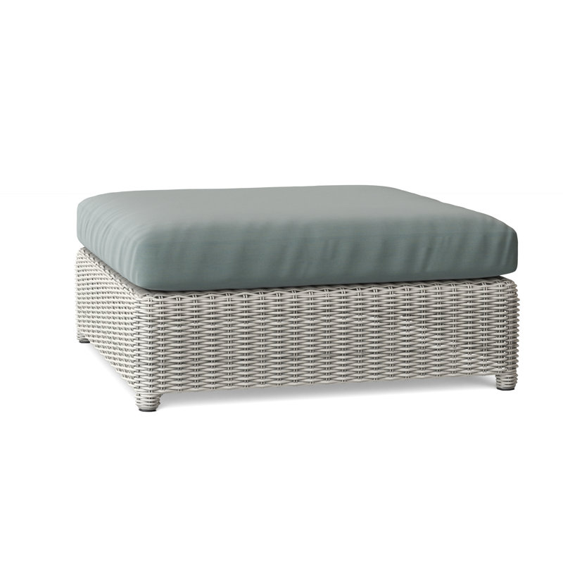 Sag Harbor Outdoor Ottoman, Demo Putty, Sag Harbor Classic White