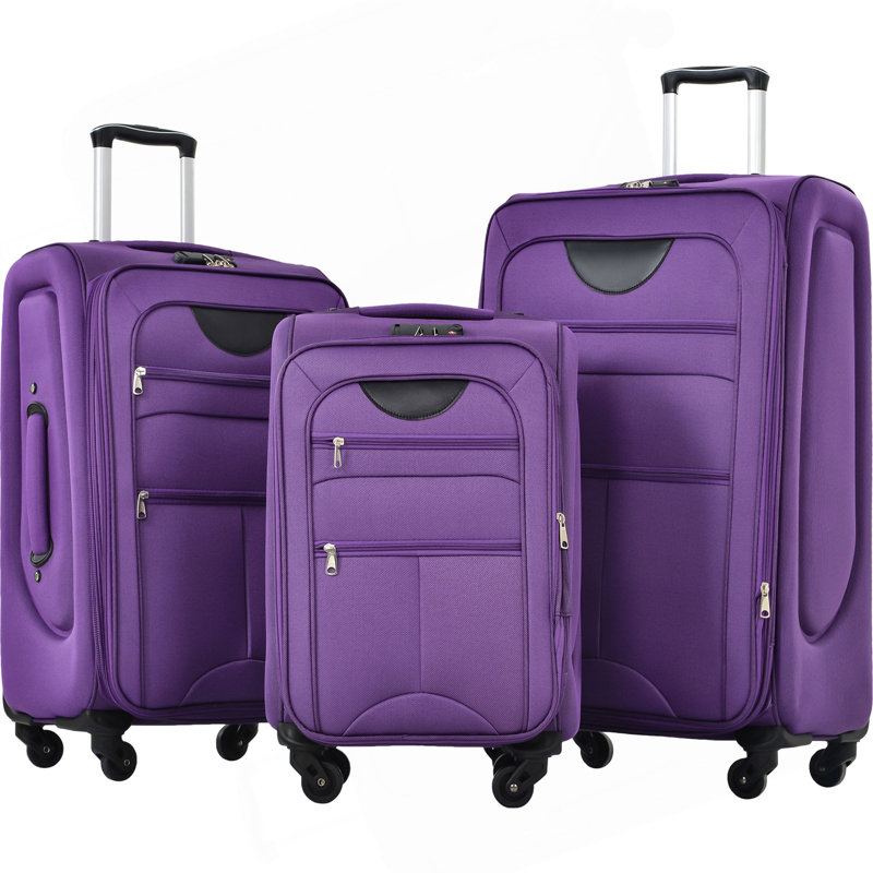 Ensemble de 3 valises extensibles Softside Valise, Mauve