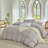 XINMIANFANG Striped Duvet Cover Set 100% Washed Cotton Linen Like Textured Bedding Set 3 Pcs Comforter Cover for All Seasons-120117791-120117788