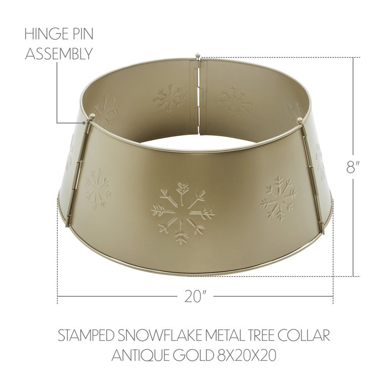 Collier de sapin estampé en métal 8 x 20 x 20, Doré