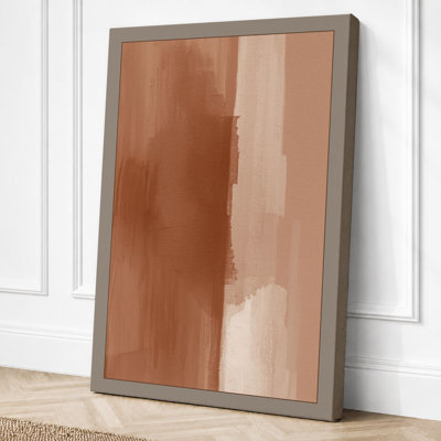 Warm Earth Stripes Minimalist - Wrapped Canvas