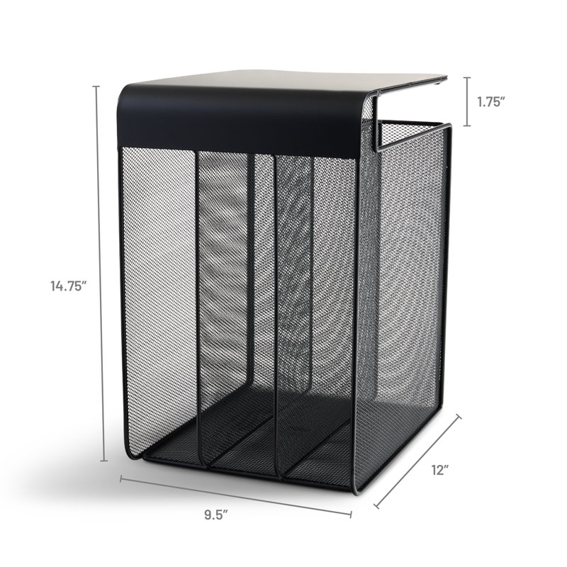 Onyx Mesh Solid Top Vertical Hanging File Folder Sorter