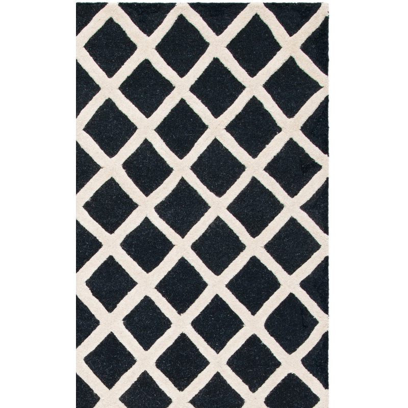 Sanyla Hand Tufted Wool Geometric Rug, Rectangle 2' x 3'