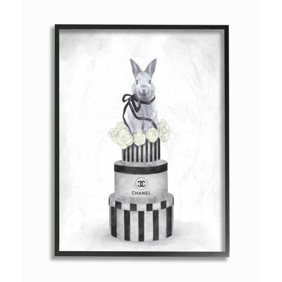 " Fashion Rabbit Box Stack Neutral Grey Painting "