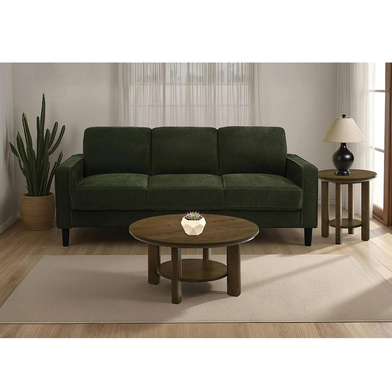 Canapé Mid-Century moderne rembourré pour le salon, 3, Matcha Green