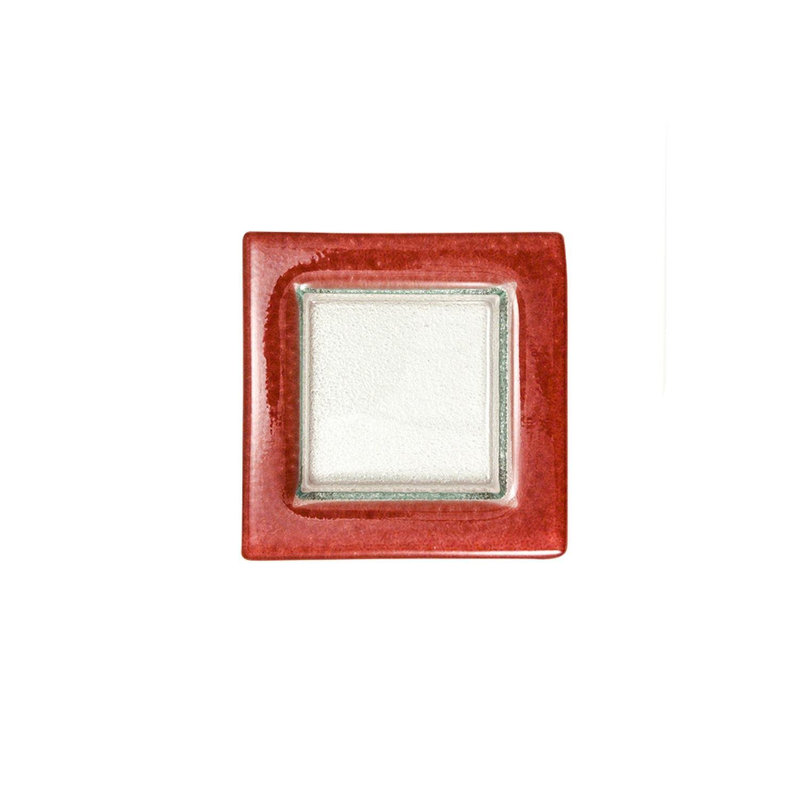 Ensemble de 4 assiettes carrées en verre 6 po x 6 po, Mauve