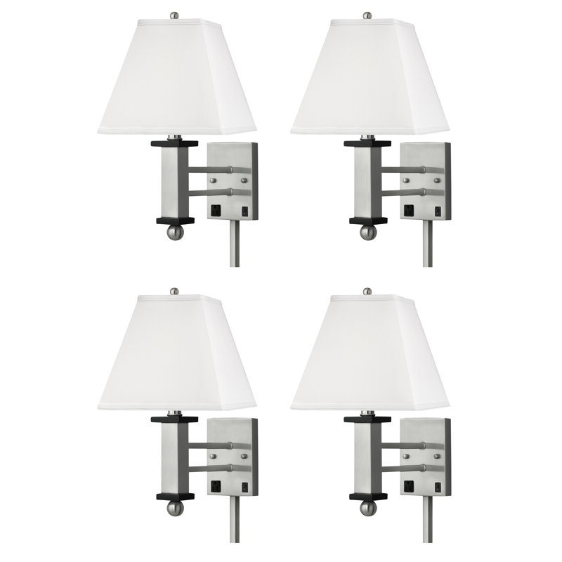 Square Post Plug-in Armed Sconce