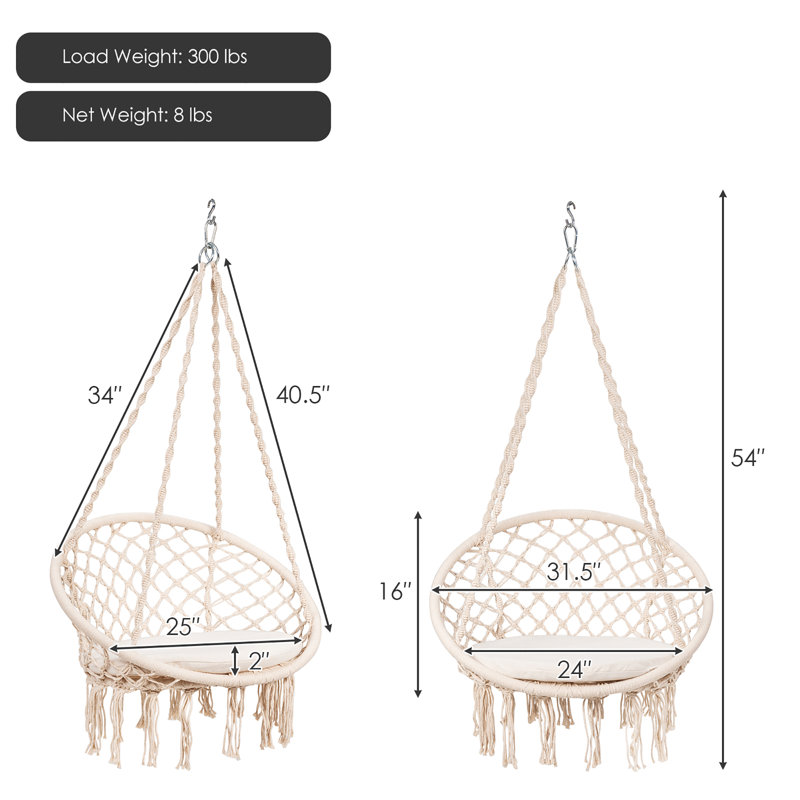 Chaise hamac Macrame, Beige