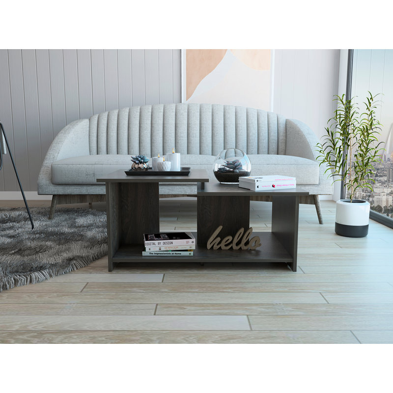 Wema 3 Coffee Table, Lower Open Shelf, Black