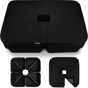 Matériau Rhino Basemate Eva - Base de parasol de patio pouvant peser jusqu'à 200 lb | Pour un parasol en porte-à-faux, un parasol régulier ou toute base de parasol décalée | 4 pièces, 900d robuste, toutes saisons (noir)