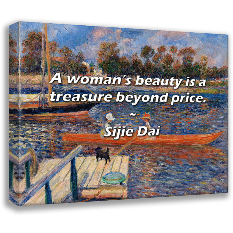 Citation de Sijie Dai: La beauté d'une femme est un trésor au-delà du prix., H 15 po x l 18 po