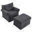 Chaise d'appoint 37,5 po avec repose-pieds, fauteuil rembourré moelleux en chenille, fauteuil simple élégant-1562855443