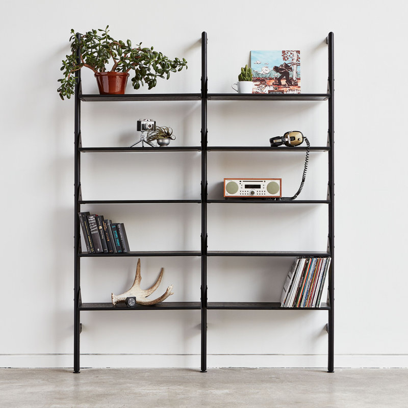 Branch 64.5'' W Solid Wood Height -Adjustable, Black