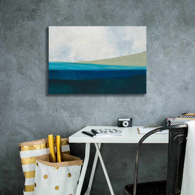 «Layered Earth 1» par Jan Weiss, art mural sur toile, H 18 po x l 26 po x P 0,75 po