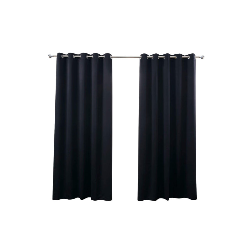 Averii Blackout Sliding Panel Pair, Black, 168 W x 183 D cm