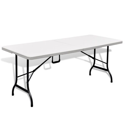 Folding Patio Table White 70.9" x 29.5" x 29.1" HDPE