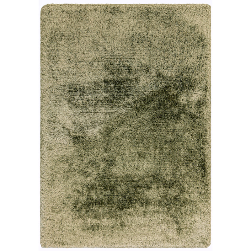 Plush Deep Pile Shaggy Sage Green Rug, Rectangle 160 x 230cm