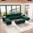 Shavera 7 - Piece Oversized 154.2'' Wide U Shaped L Shaped Velvet Sectional Sofa Living Room Couch Modular Sofa with Storage Ottomans-1027612653