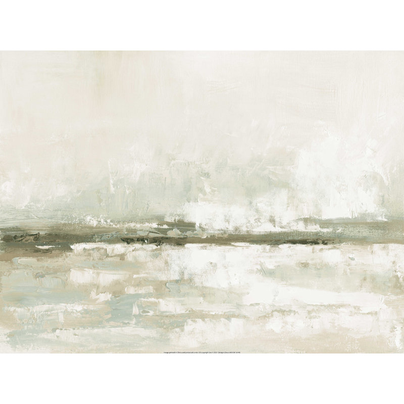 «Sage Blue and Cream Soft Abstract», peinture sur toile tendue, H 12 po x l 16 po