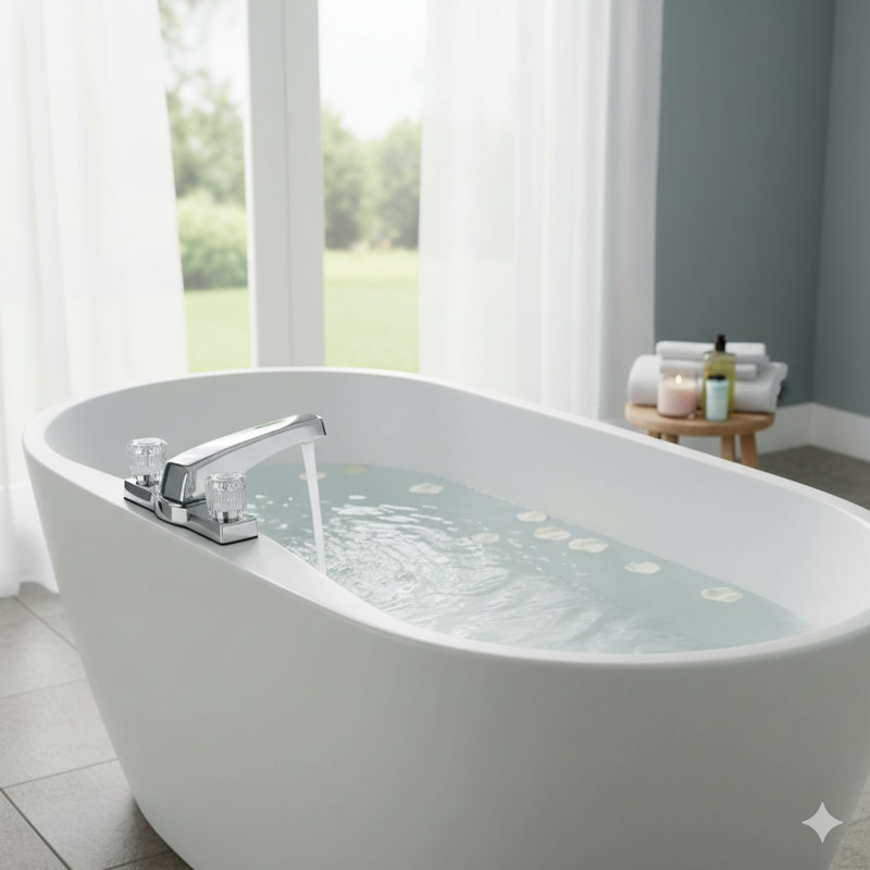 Robinet de baignoire de jardin à deux poignées Mobile Home