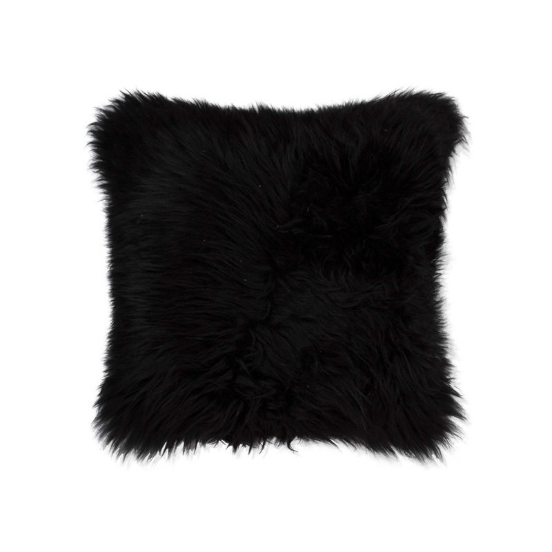 Housse et insert de coussin carré en fausse fourrure, 5 po x 5 po