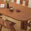 Bureau d'écriture brun en bois massif demi-cercle-1182281173