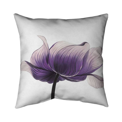Purple anemone flower - 20"x20" Outdoors Throw pillow - Spun poly - Print on demand