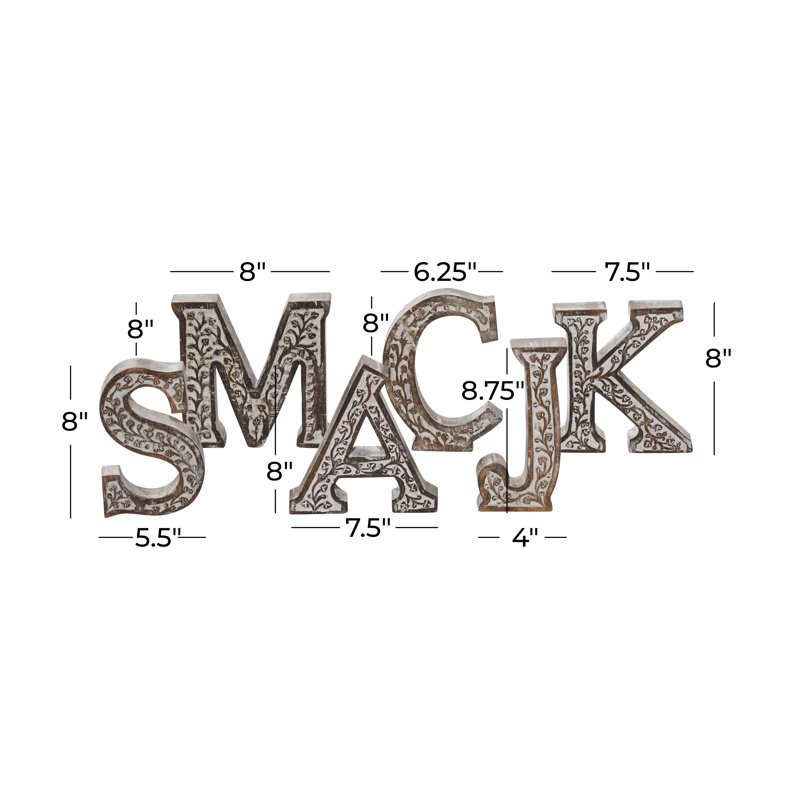 Text & Numbers Letter Block