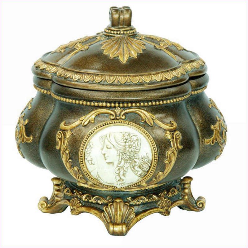  Boîte de rangement pour bijoux en polyrésine 9 po