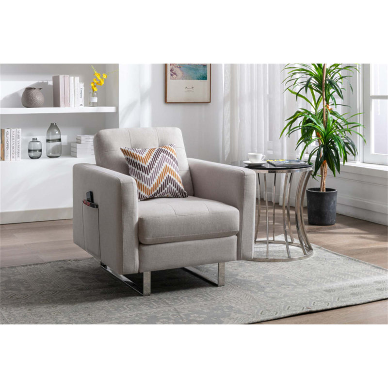 Fauteuil en tissu capitonné Victoria