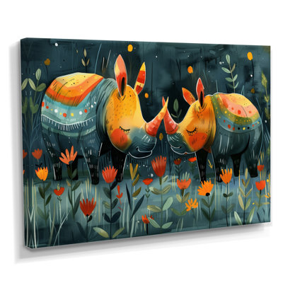 Terrina - Rhinocéros, art mural animal