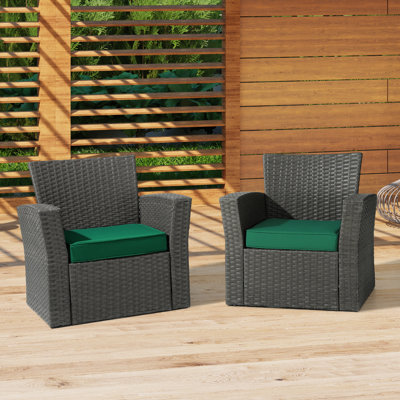 Coussin de chaise d'extérieur à double passepoil 20 po x 19,5 po x 4 po
