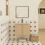 Meuble-lavabo flottant 24 po avec lavabo, armoire murale moderne en chêne clair, cuve en céramique à bord mince, portes à fermeture en douceur, rangement peu encombrant, installation facile
