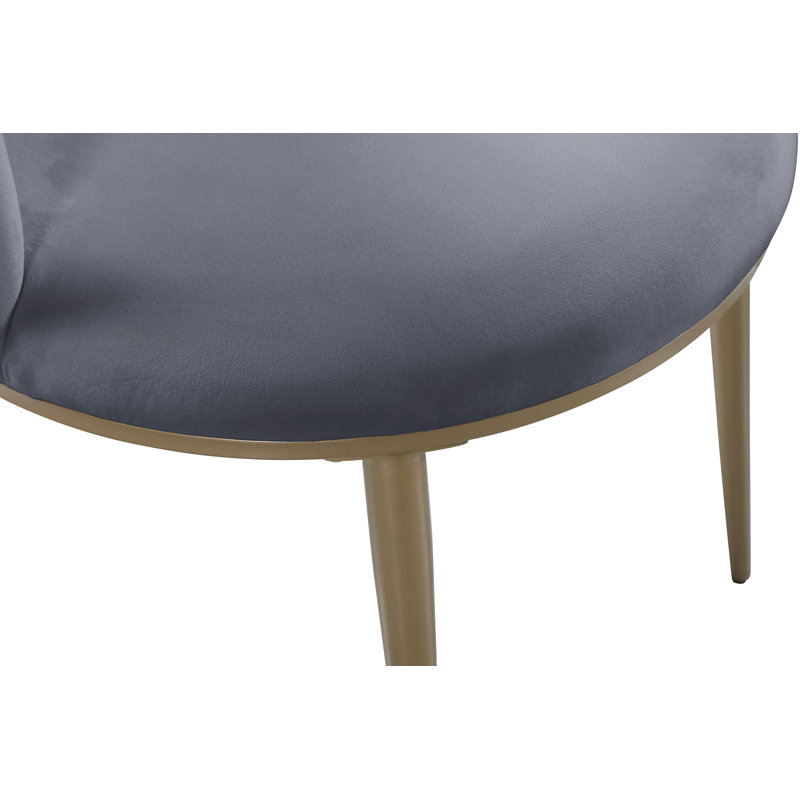 Chaise en velours Skylar, Or brossé, Velours gris
