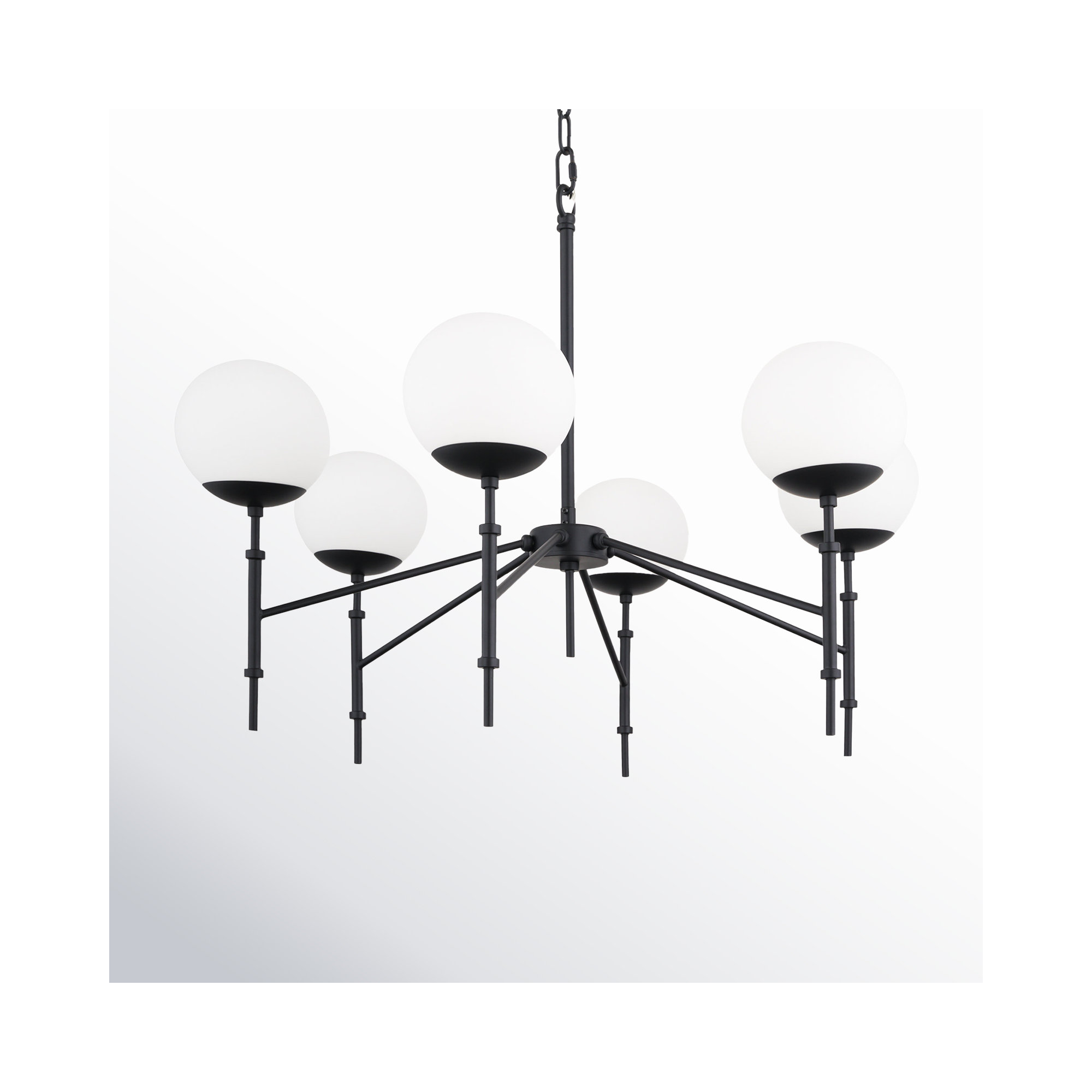 Cleary 6 - Light Metal Dimmable Globe Chandelier, Matte Black