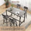 Ensemble de table de bar 5 pièces avec 4 tabourets de bar et assise en polyuréthane robuste, gris-1571793488