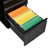 Modern 3 - Drawer Metal Filing Cabinet For Office Use, Black Color, Installation Required, 2 Keys Lockable Drawers, 1 Pencil Tray, Extra Large Storage In Third Drawer, Dumping Fifth Wheel, 4 Swivel