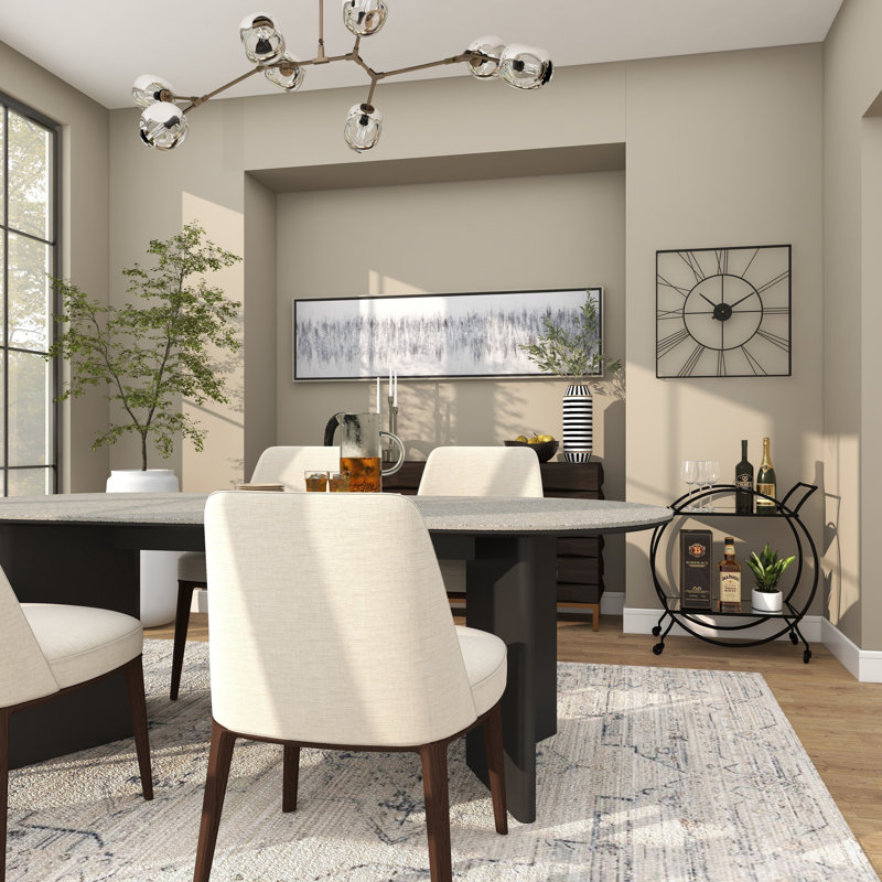 Canvas Abstract Living Room Gray Framed Wall Art with Silver Frame